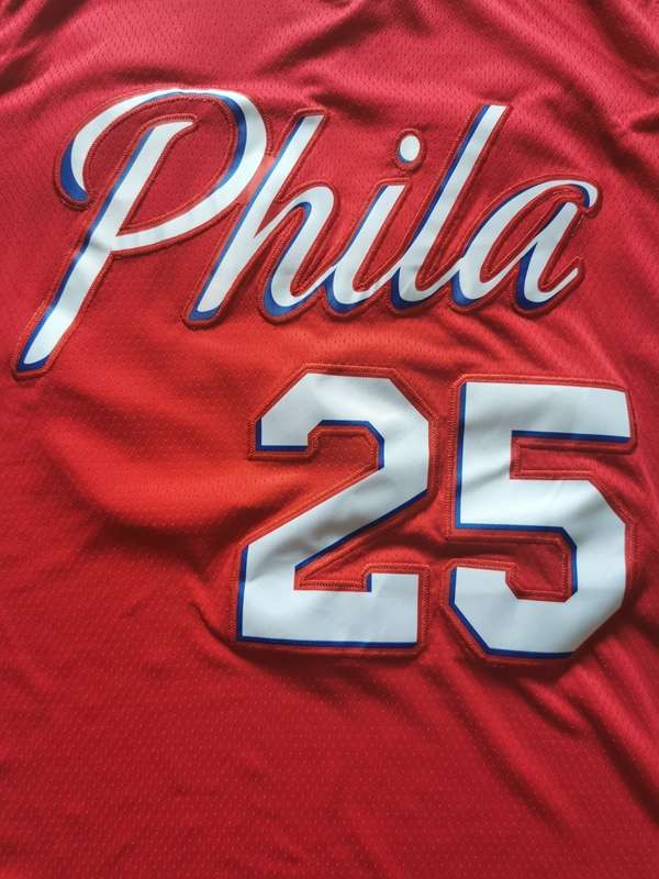 2020 Philadelphia 76ers SIMMONS #25 Red Basketball Jersey (Stitched)