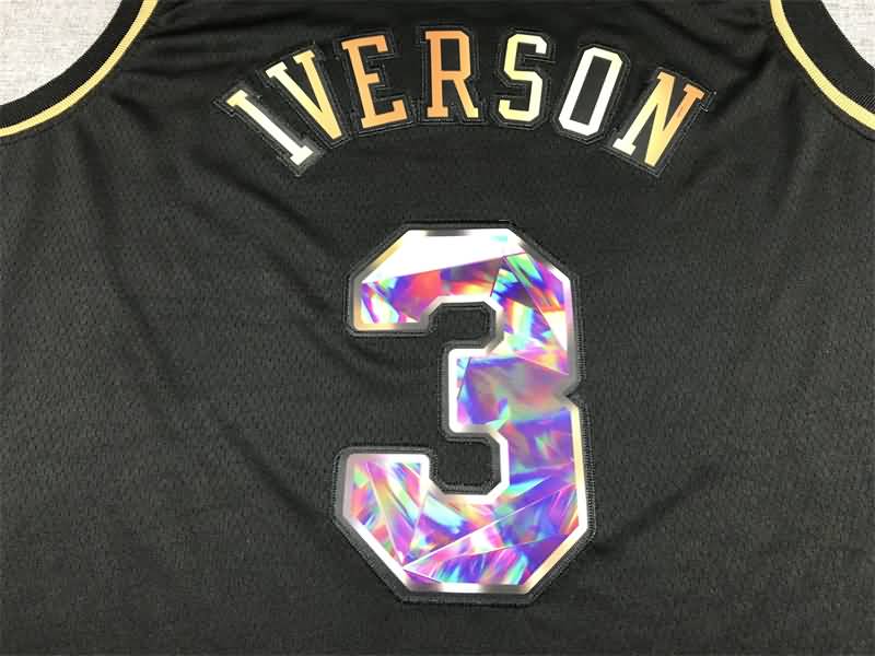 21/22 Philadelphia 76ers IVERSON #3 Black Basketball Jersey (Stitched)