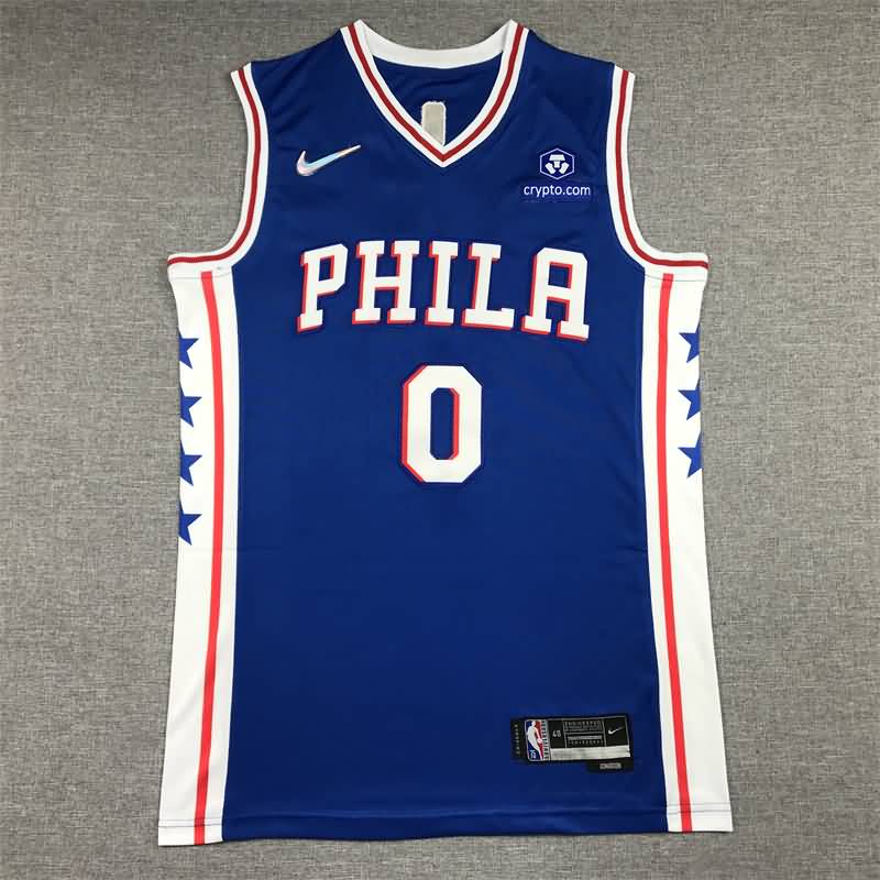21/22 Philadelphia 76ers MAXEY #0 Blue Basketball Jersey (Stitched)