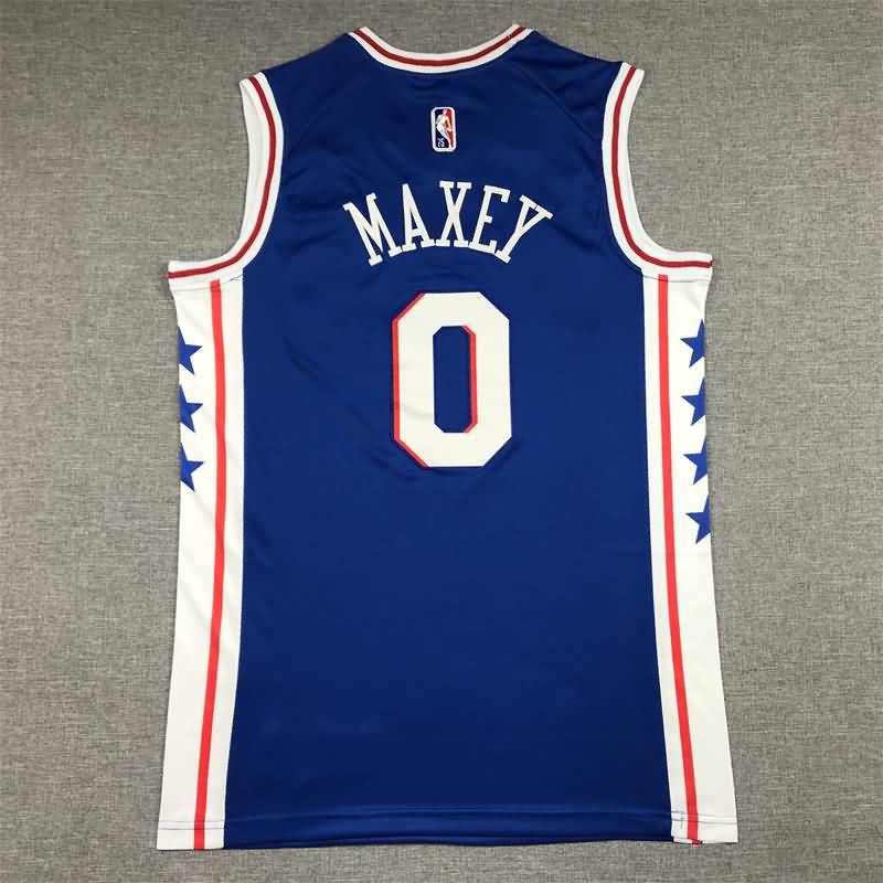 21/22 Philadelphia 76ers MAXEY #0 Blue Basketball Jersey (Stitched)