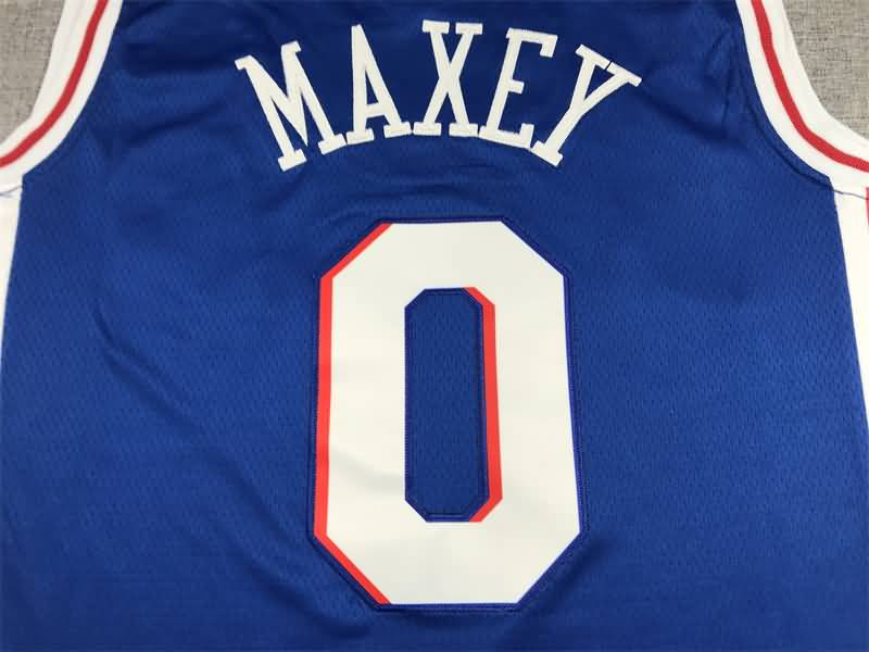 21/22 Philadelphia 76ers MAXEY #0 Blue Basketball Jersey (Stitched)