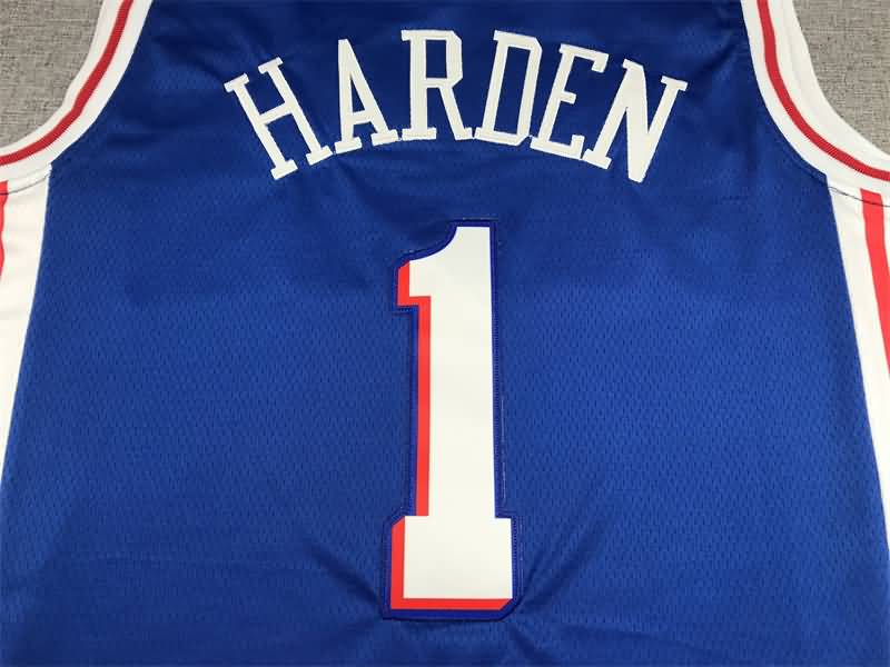 21/22 Philadelphia 76ers HARDEN #1 Blue Basketball Jersey (Stitched)