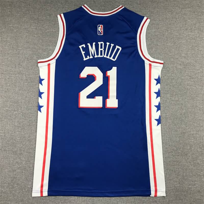 21/22 Philadelphia 76ers EMBIID #21 Blue Basketball Jersey (Stitched)