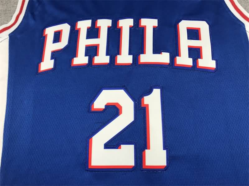 21/22 Philadelphia 76ers EMBIID #21 Blue Basketball Jersey (Stitched)