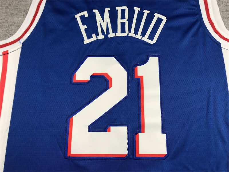 21/22 Philadelphia 76ers EMBIID #21 Blue Basketball Jersey (Stitched)