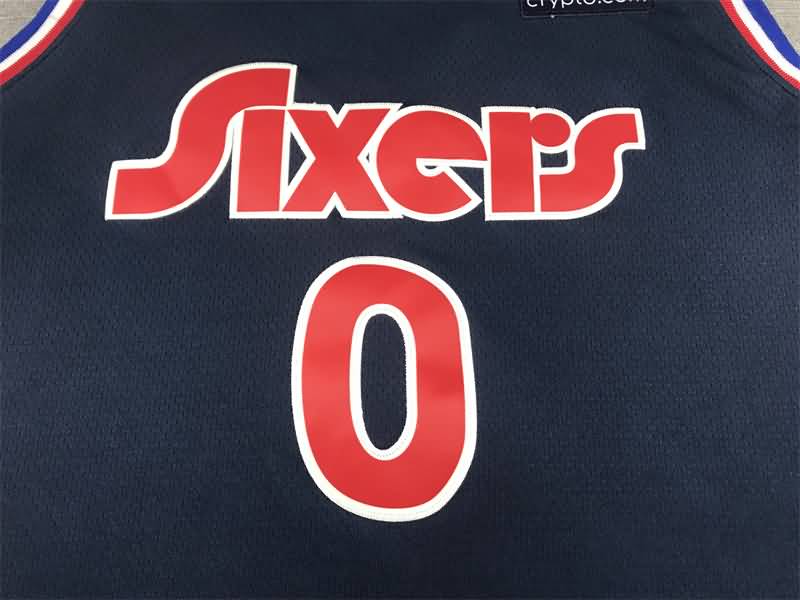 21/22 Philadelphia 76ers MAXEY #0 Dark Blue City Basketball Jersey (Stitched)