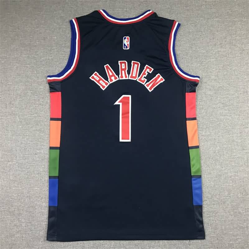 21/22 Philadelphia 76ers HARDEN #1 Dark Blue City Basketball Jersey (Stitched)