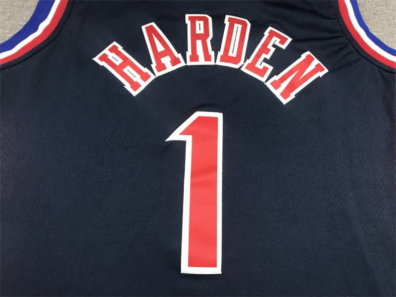 21/22 Philadelphia 76ers HARDEN #1 Dark Blue City Basketball Jersey (Stitched)