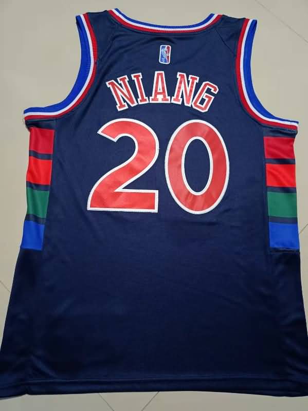 21/22 Philadelphia 76ers NIANG #20 Dark Blue City Basketball Jersey (Stitched)