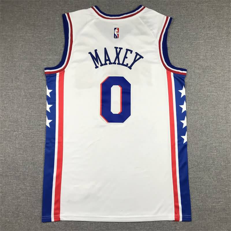 21/22 Philadelphia 76ers MAXEY #0 White Basketball Jersey (Stitched)