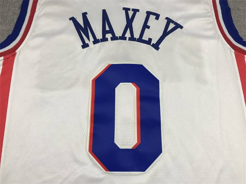 21/22 Philadelphia 76ers MAXEY #0 White Basketball Jersey (Stitched)