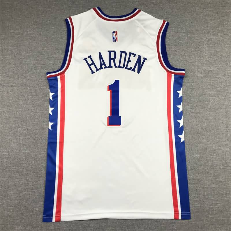 21/22 Philadelphia 76ers HARDEN #1 White Basketball Jersey (Stitched)