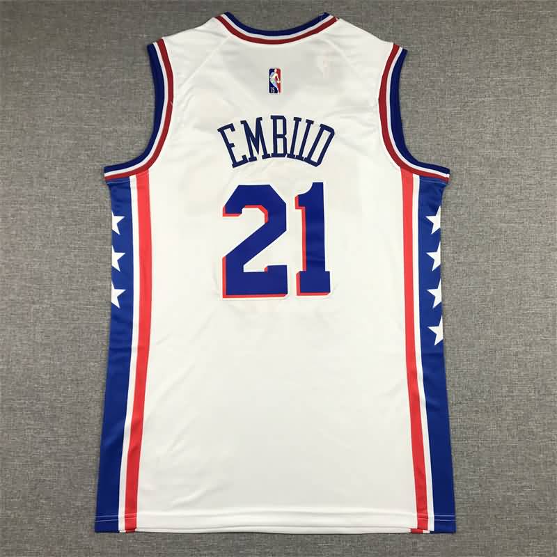 21/22 Philadelphia 76ers EMBIID #21 White Basketball Jersey (Stitched)