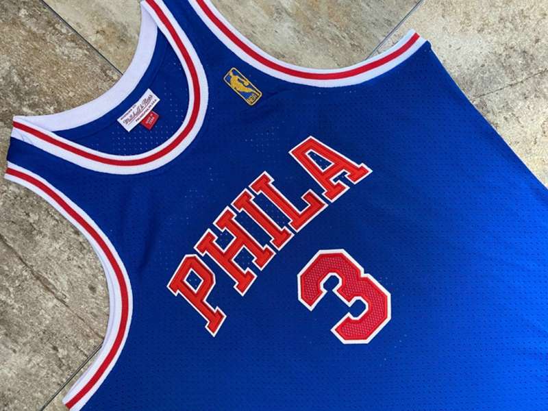 1996/97 Philadelphia 76ers IVERSON #3 Blue Classics Basketball Jersey (Closely Stitched)