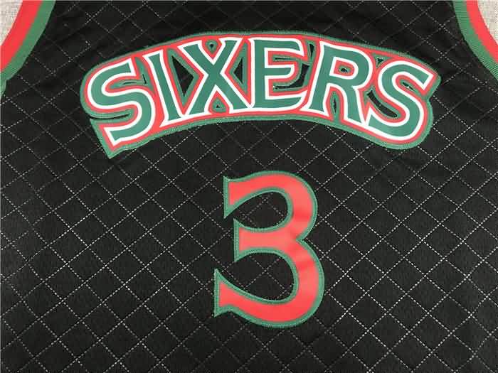 1996/97 Philadelphia 76ers IVERSON #3 Black Classics Basketball Jersey (Stitched)