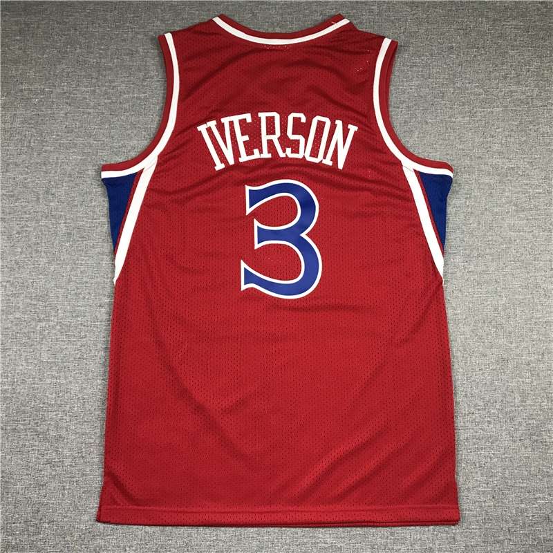 1996/97 Philadelphia 76ers IVERSON #3 Red Classics Basketball Jersey (Stitched)