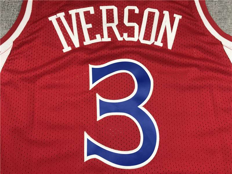 1996/97 Philadelphia 76ers IVERSON #3 Red Classics Basketball Jersey (Stitched)