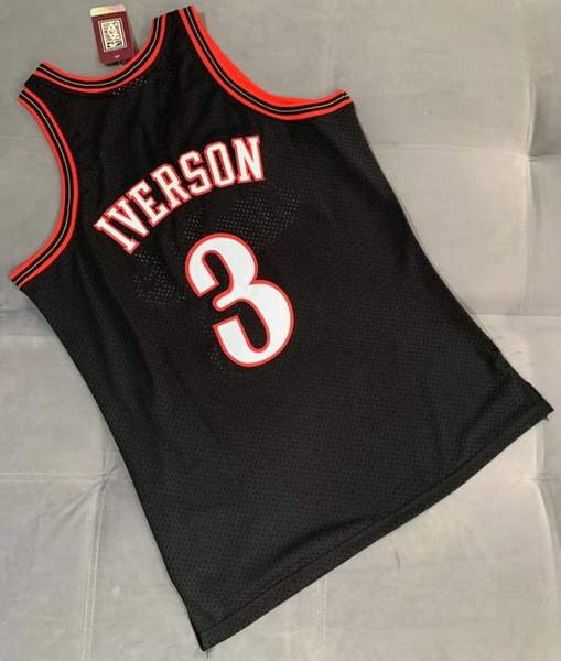 1997/98 Philadelphia 76ers IVERSON #3 Black Classics Basketball Jersey (Closely Stitched)