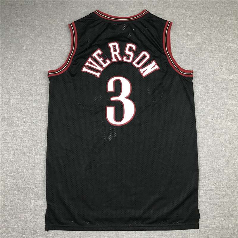 1997/98 Philadelphia 76ers IVERSON #3 Black Classics Basketball Jersey 02 (Closely Stitched)