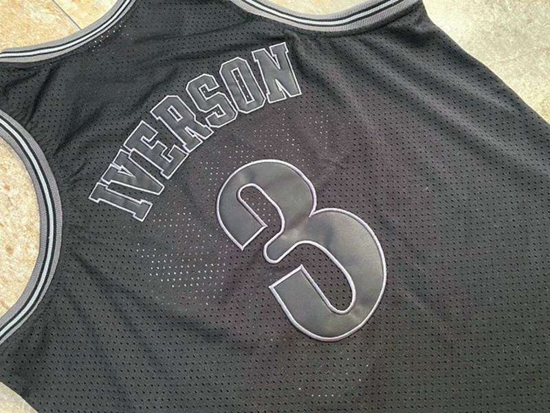 1997/98 Philadelphia 76ers IVERSON #3 Black Classics Basketball Jersey 03 (Closely Stitched)