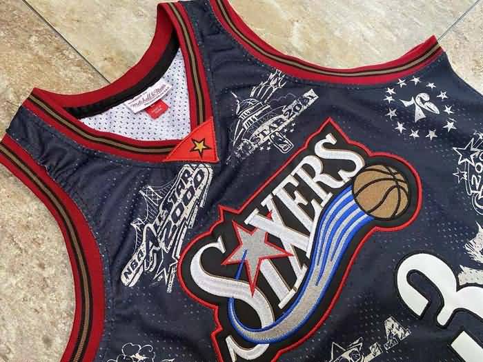 1997/98 Philadelphia 76ers IVERSON #3 Black Classics Basketball Jersey 04 (Closely Stitched)