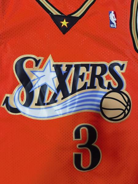 1999/00 Philadelphia 76ers IVERSON #3 Orange Classics Basketball Jersey (Stitched)