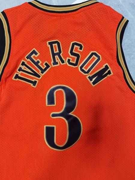 1999/00 Philadelphia 76ers IVERSON #3 Orange Classics Basketball Jersey (Stitched)