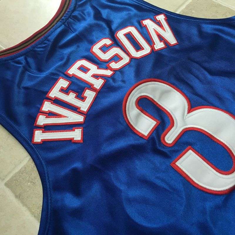 Philadelphia 76ers IVERSON #3 Blue Classics Basketball Jersey (Closely Stitched)