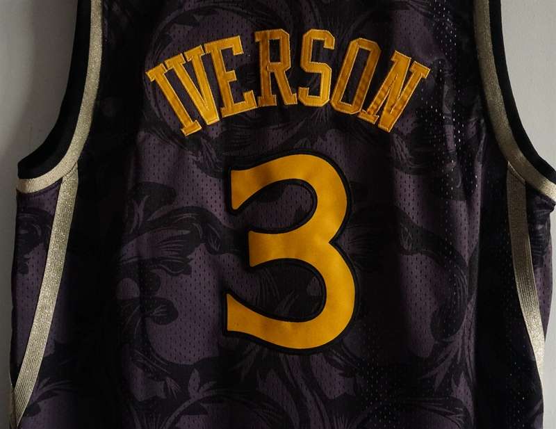 Philadelphia 76ers IVERSON #3 Black Classics Basketball Jersey 02 (Stitched)