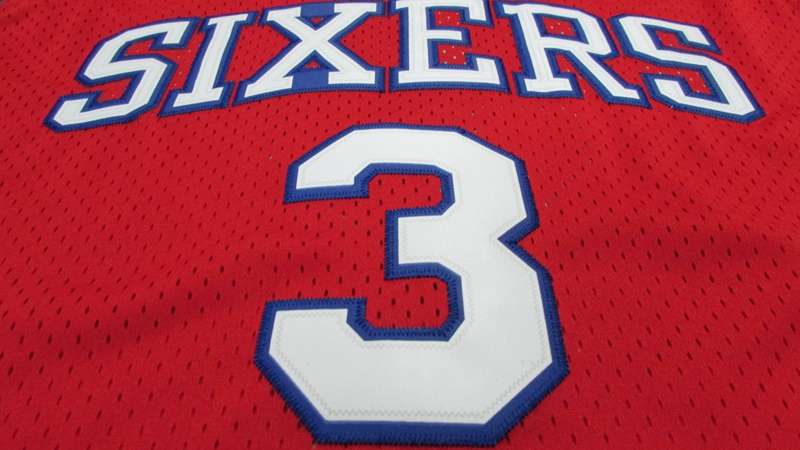 Philadelphia 76ers IVERSON #3 Red 10th Anniversary Classics Basketball Jersey (Stitched)