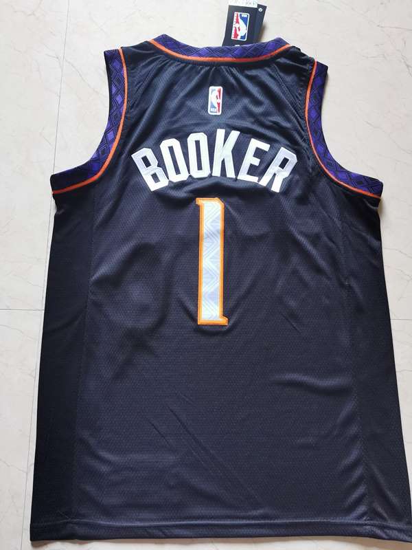 2020 Phoenix Suns BOOKER #1 Black City Basketball Jersey (Stitched)