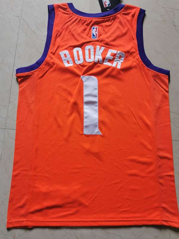 2020 Phoenix Suns BOOKER #1 Orange Basketball Jersey (Stitched)