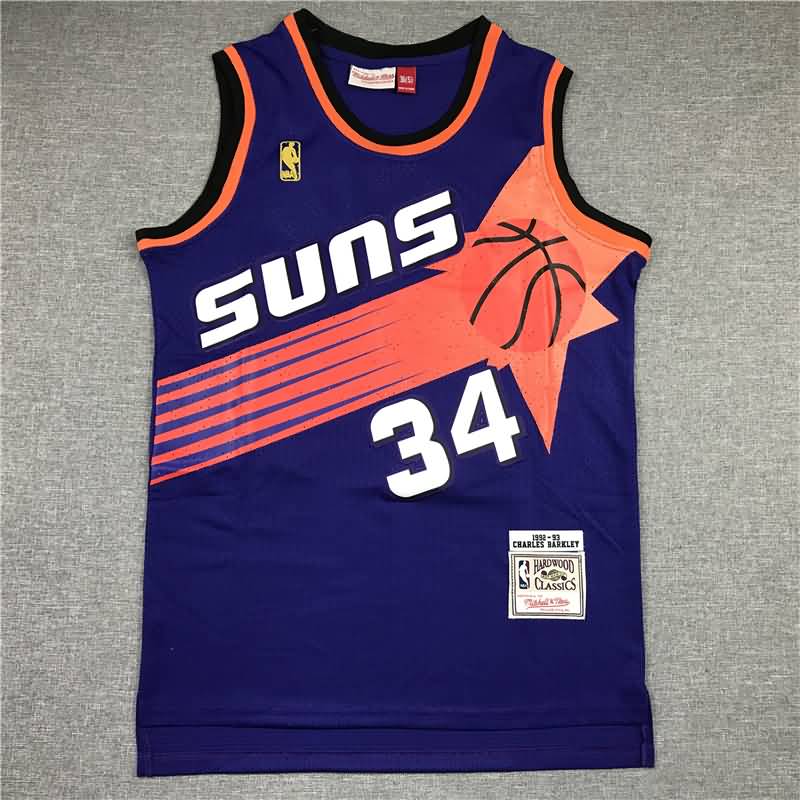 1992/93 Phoenix Suns BARKLEY #34 Purple Classics Basketball Jersey (Stitched)