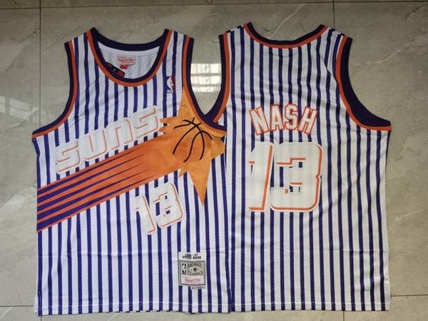 1996/97 Phoenix Suns NASH #13 White Blue Classics Basketball Jersey (Stitched)