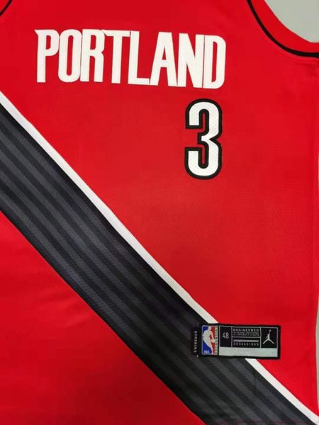 20/21 Portland Trail Blazers MCCOLLUM #3 Red AJ Basketball Jersey (Stitched)