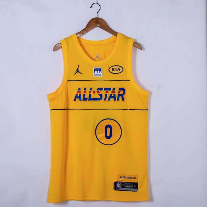 2021 Portland Trail Blazers LILLARD #0 Yellow All Star Basketball Jersey (Stitched)