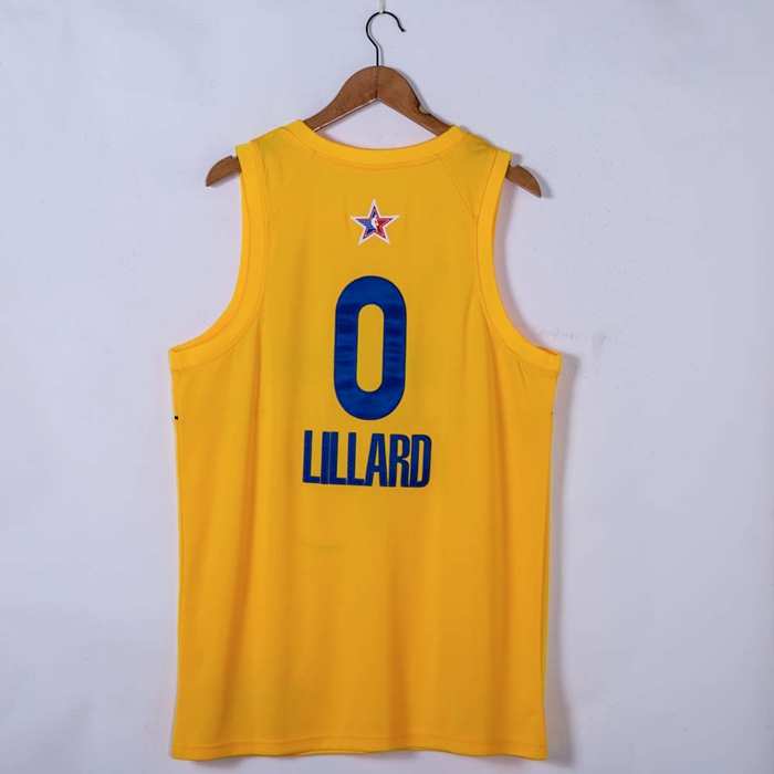 2021 Portland Trail Blazers LILLARD #0 Yellow All Star Basketball Jersey (Stitched)