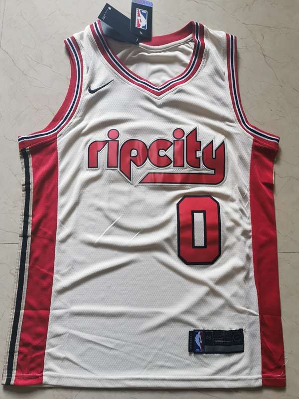 2020 Portland Trail Blazers LILLARD #0 White City Basketball Jersey (Stitched)