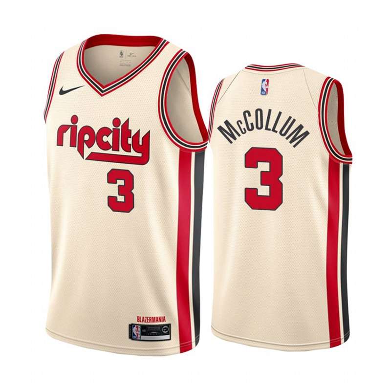 2020 Portland Trail Blazers MCCOLLUM #3 White City Basketball Jersey (Stitched)