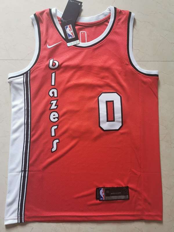 2020 Portland Trail Blazers LILLARD #0 Red Basketball Jersey 02 (Stitched)