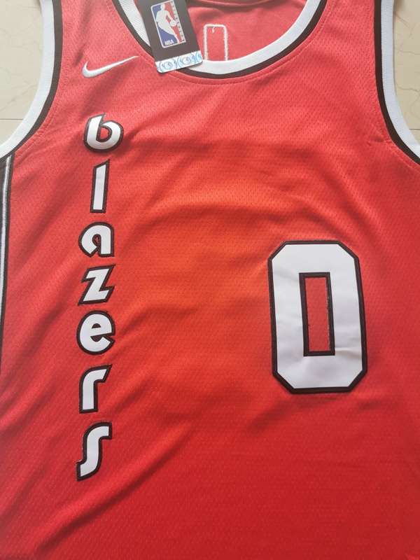 2020 Portland Trail Blazers LILLARD #0 Red Basketball Jersey 02 (Stitched)