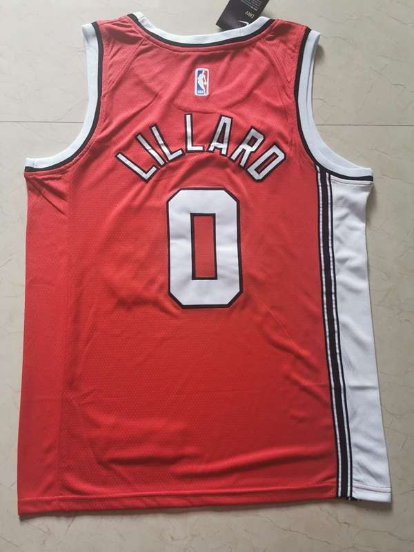 2020 Portland Trail Blazers LILLARD #0 Red Basketball Jersey 02 (Stitched)