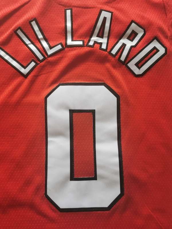 2020 Portland Trail Blazers LILLARD #0 Red Basketball Jersey 02 (Stitched)