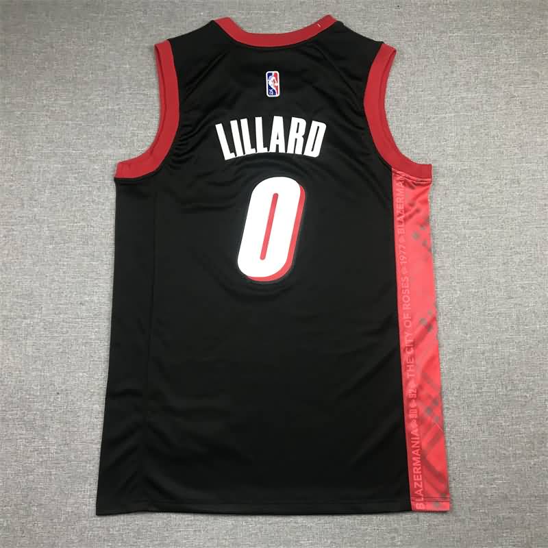 21/22 Portland Trail Blazers LILLARD #0 Black City Basketball Jersey (Stitched)