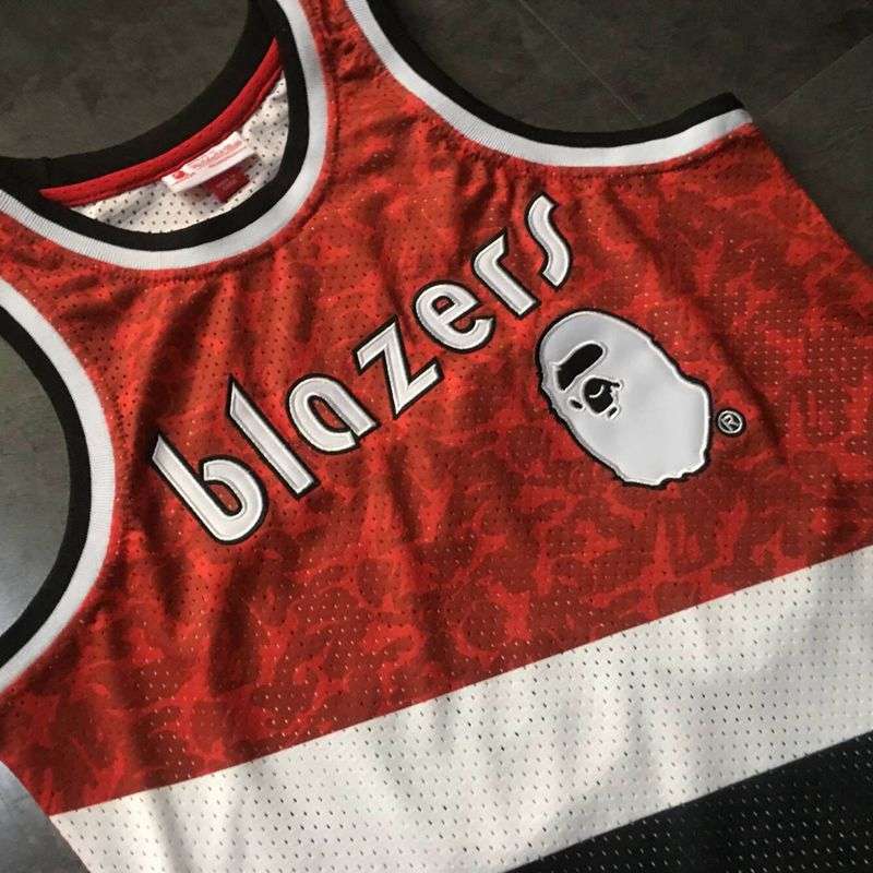 1983/84 Portland Trail Blazers BAPE #93 Red Classics Basketball Jersey (Closely Stitched)