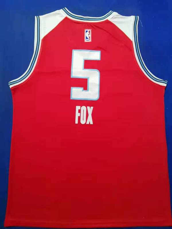 2020 Sacramento Kings FOX #5 Red City Basketball Jersey (Stitched)