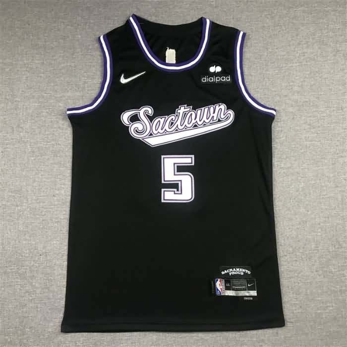 21/22 Sacramento Kings FOX #5 Black City Basketball Jersey (Stitched)