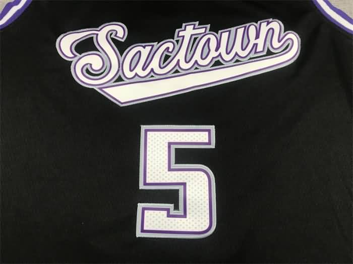 21/22 Sacramento Kings FOX #5 Black City Basketball Jersey (Stitched)