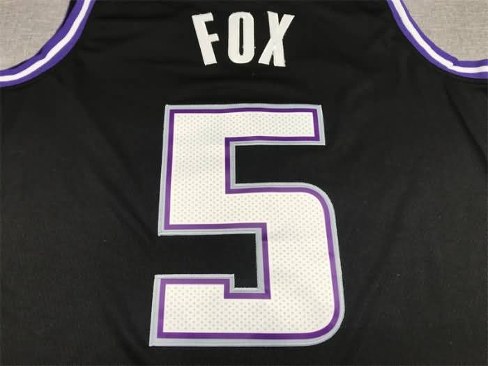 21/22 Sacramento Kings FOX #5 Black City Basketball Jersey (Stitched)