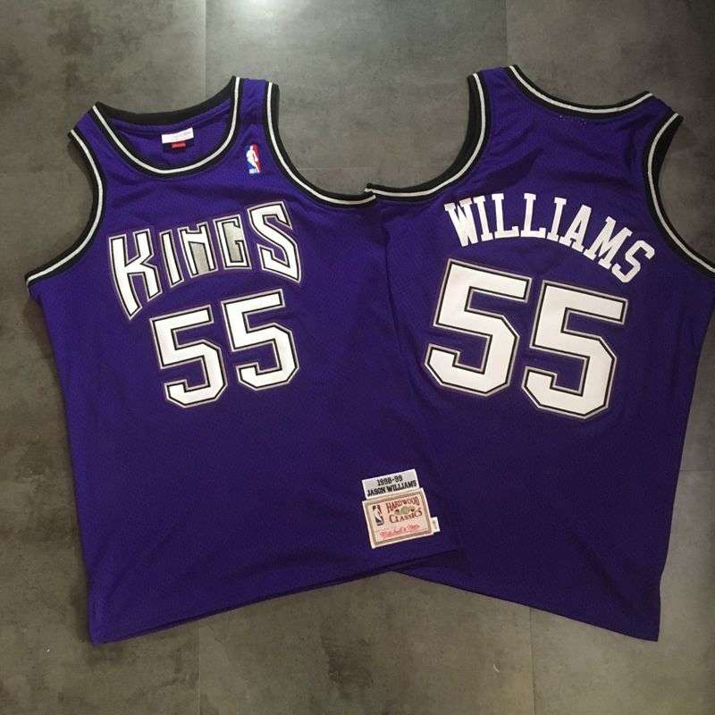 1998/99 Sacramento Kings WILLIAMS #55 Purple Classics Basketball Jersey (Closely Stitched)